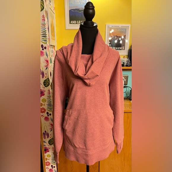 L.L. Bean Tops - L.L.Bean Cozy Pullover with Cowl Neck - Rose Pink Heather